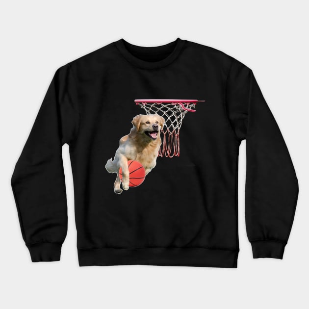 Golden Retriever Basketball Crewneck Sweatshirt by Random Galaxy